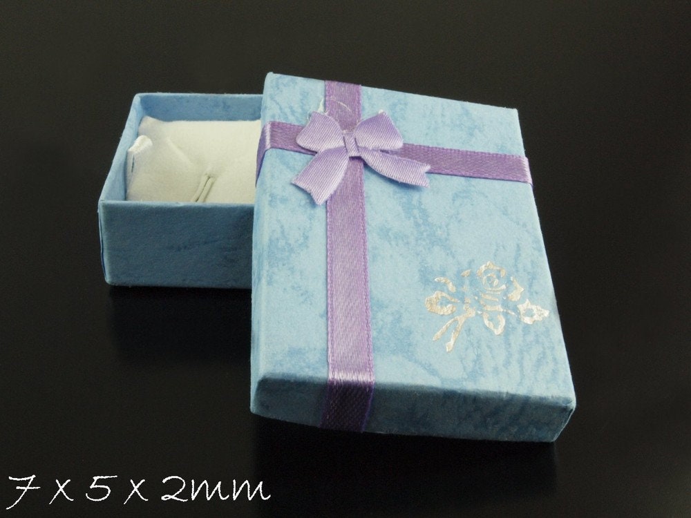 2 Stück Geschenk Schachtel Schmuck blau 70x50x20mm