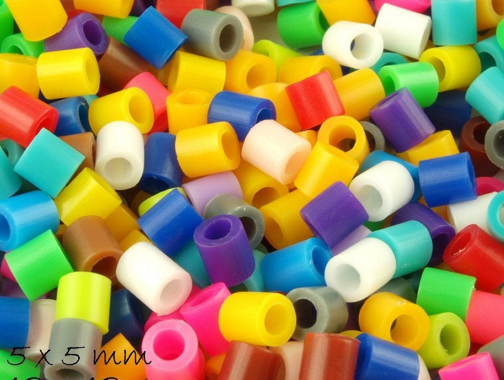 500 Stück Bügelperlen (Fuse Beads) 5 x 5 mm,Farbmix 1