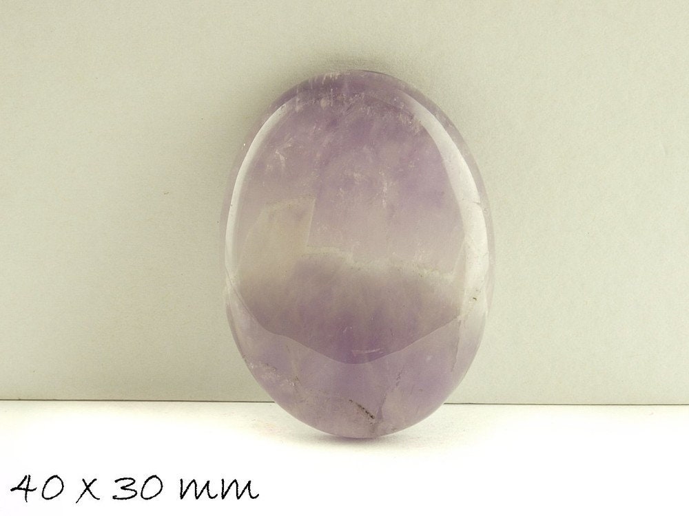 1 Stück Edelstein Cabochon, Amethyst, 40 x 30 mm