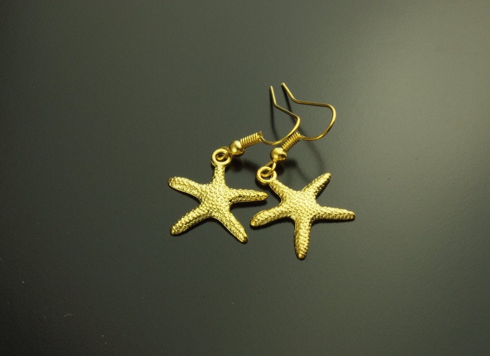 Ohrringe Ohrhänger Seestern Stern golden