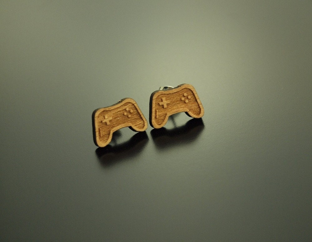 Ohrstecker Game Controller Spiel Holz Ohrringe