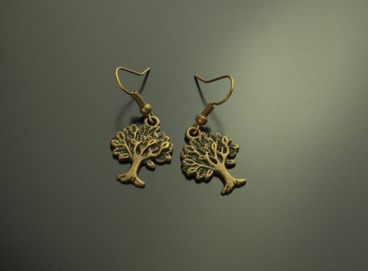 Ohrringe Ohrhänger Bäume vintage bronze