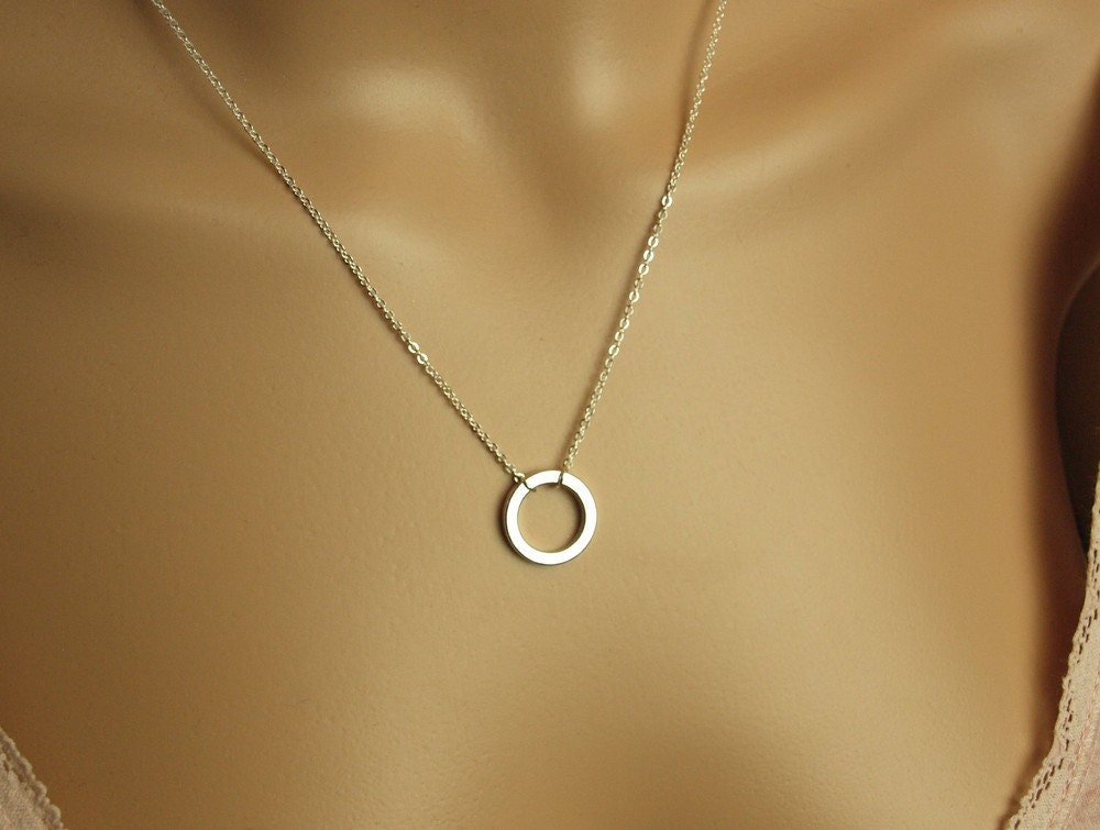 Kette Kreis Anhänger silbern rund geometrisch