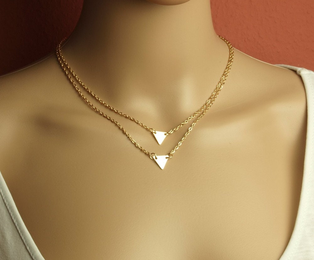 Kette Dreiecke Anhänger golden geometrisch