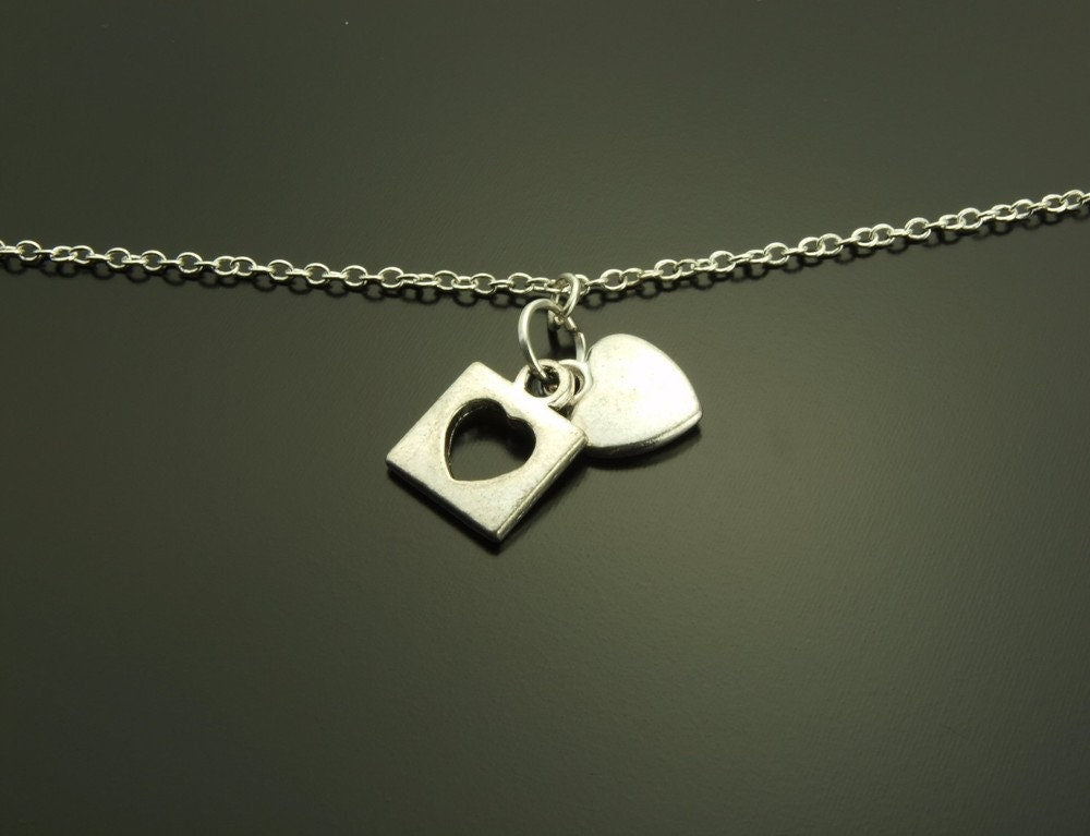 Armreifen Herz silbern Armband Kette