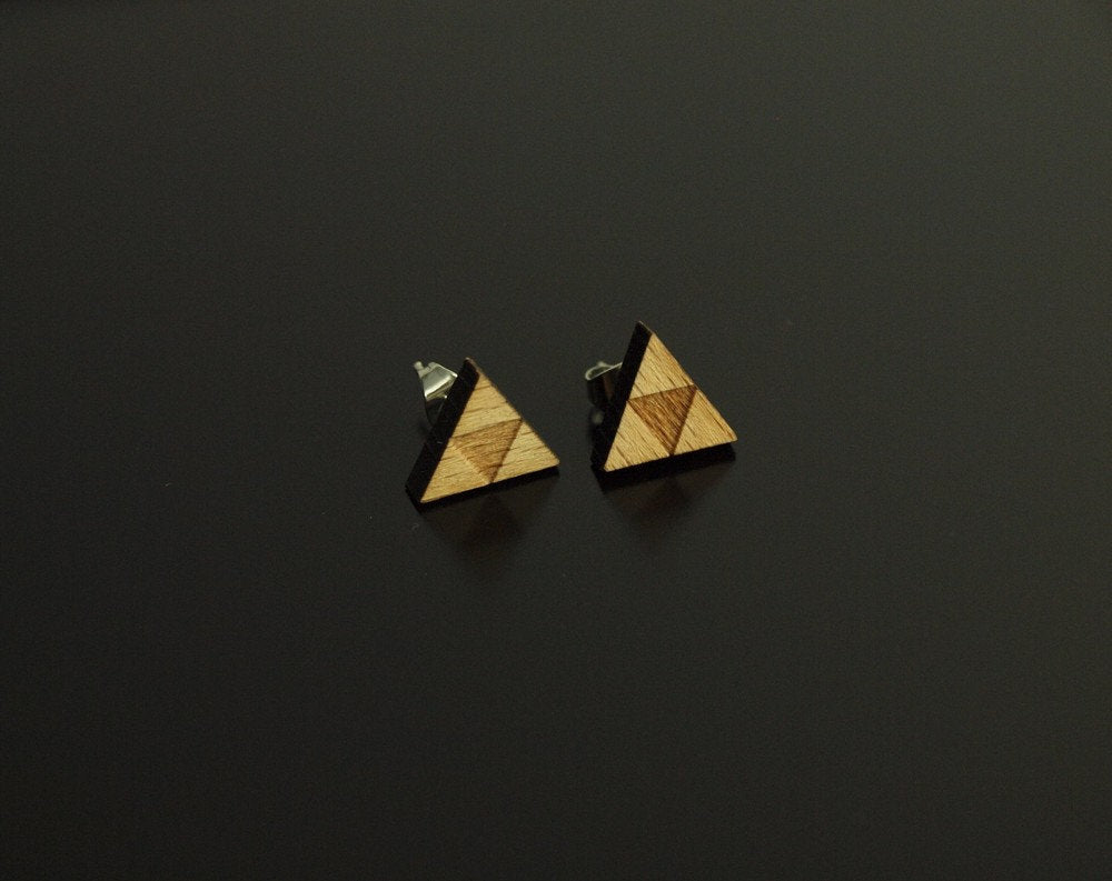Ohrstecker Dreieck Holz Ohrringe