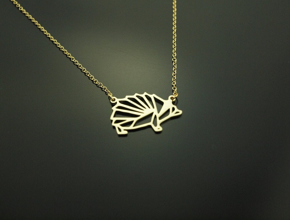 Kette Gürteltier Anhänger golden Origami