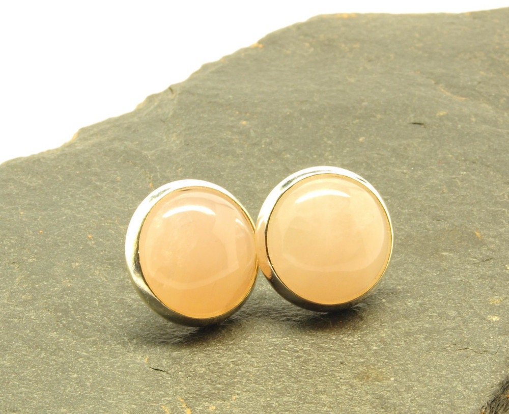 Ohrstecker Rosenquarz Cabochon Fassung Edelstein