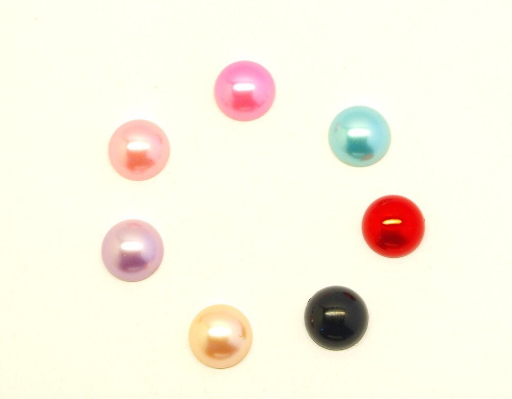 Ohrring Cabochon Perlmutt blau Brisur hellblau