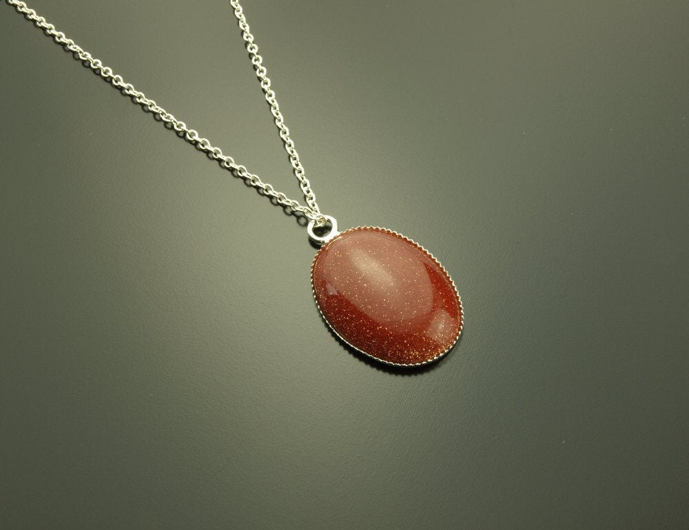 Kette Goldfluss Edelstein Anhänger silber edel