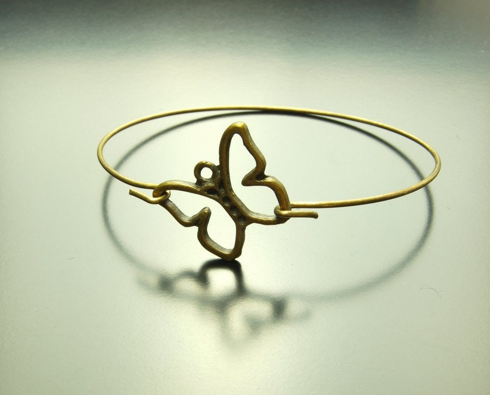 Armreif vintage bronze Schmetterling Armband