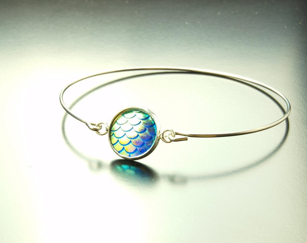 Armreif Cabochon Fischmuster bunt resin Armband