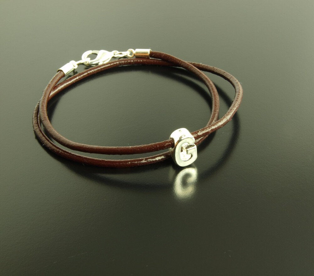 Armband Name Initialen Buchstaben Lederarmband