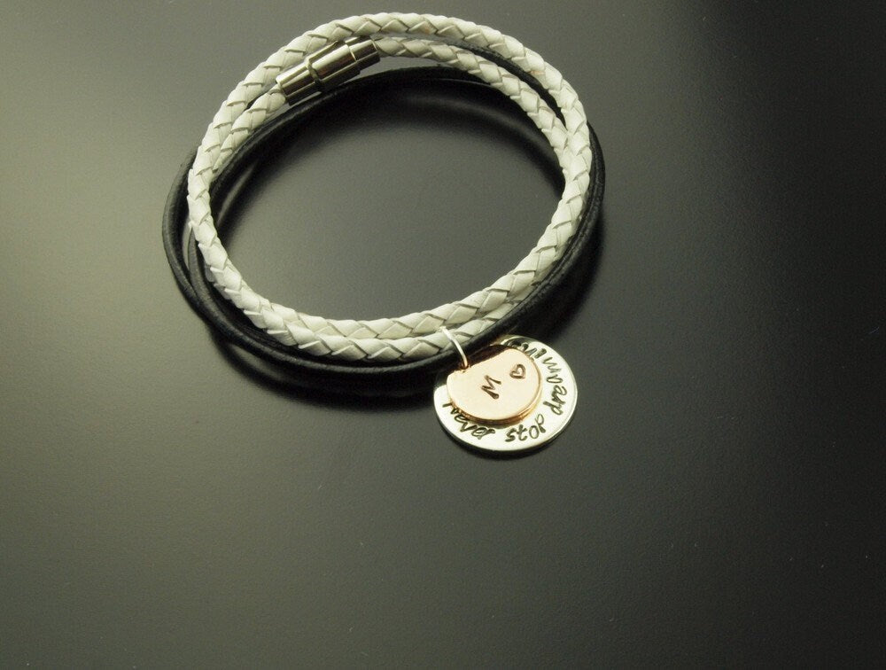 Leder Armband Datum Name Gravur Stempeln silbern