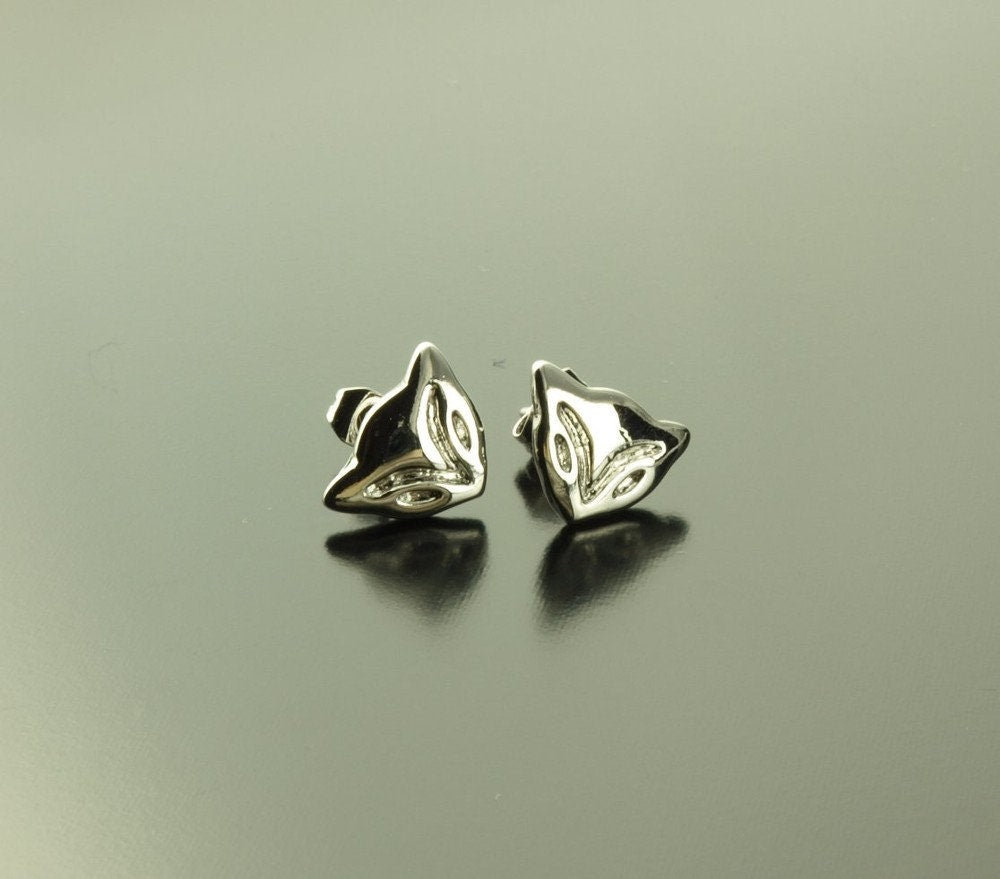 Versilberte Ohrstecker Fuchs