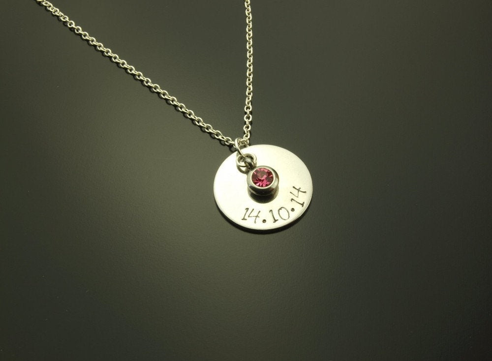 Kette Anhänger Text Name Datum Glas rosa silber