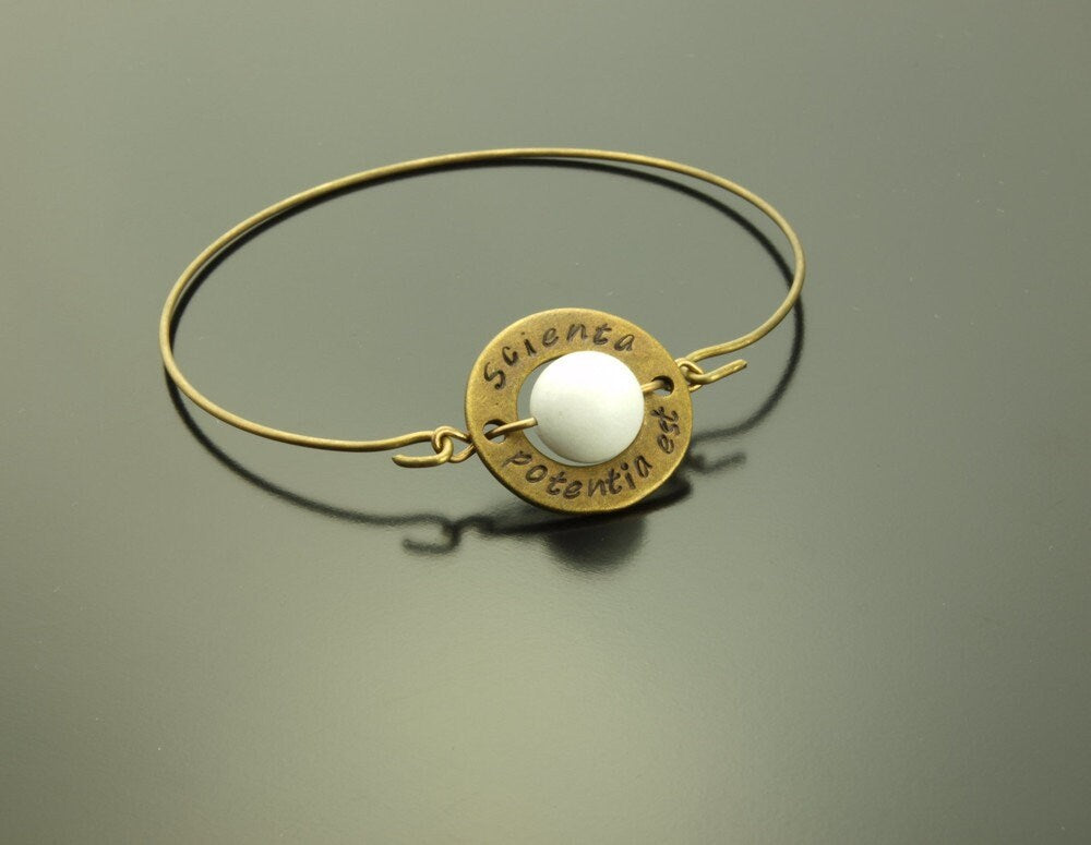 Armreif Name Datum gestempelt bronze Armband Jade