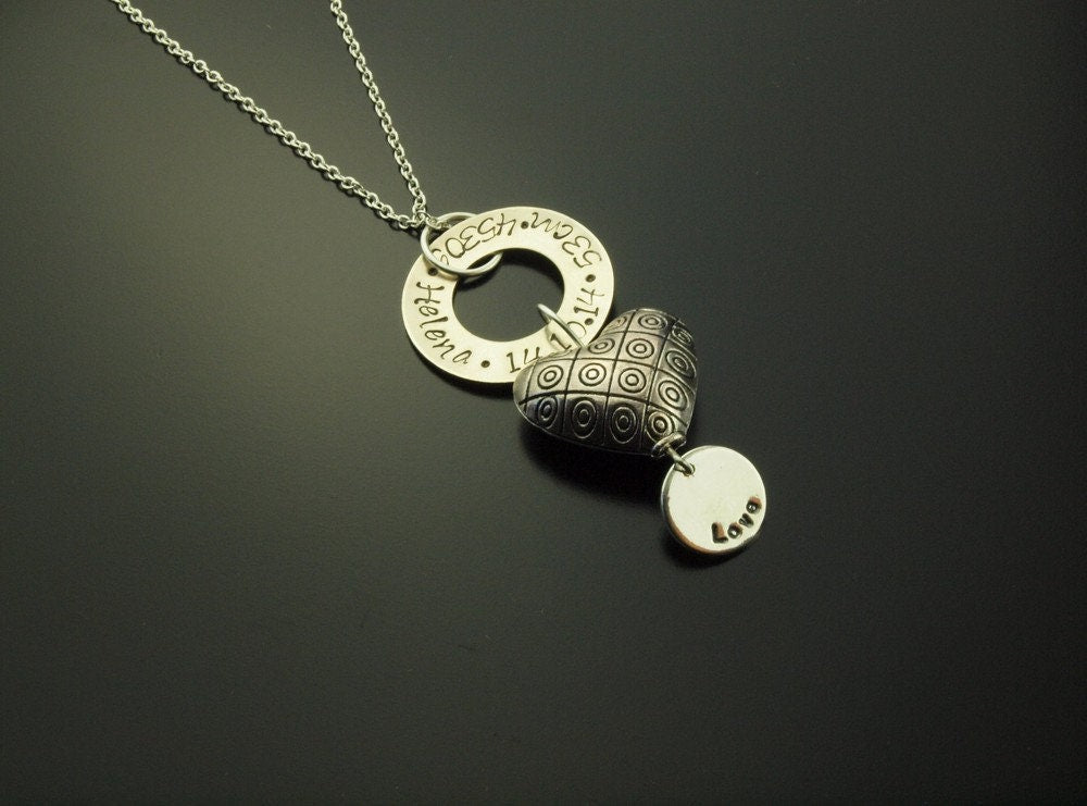 Kette Anhänger Name Datum Spruch Buchstabe silbern