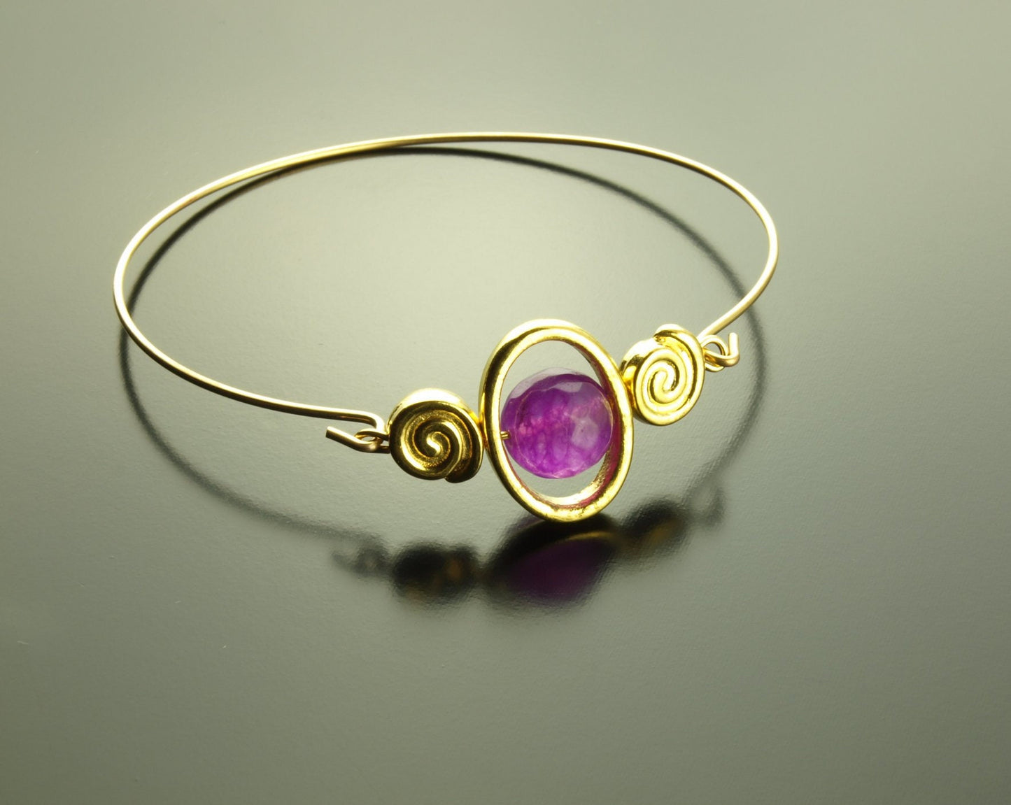 Armreif lila Achat Edelstein golden Armband