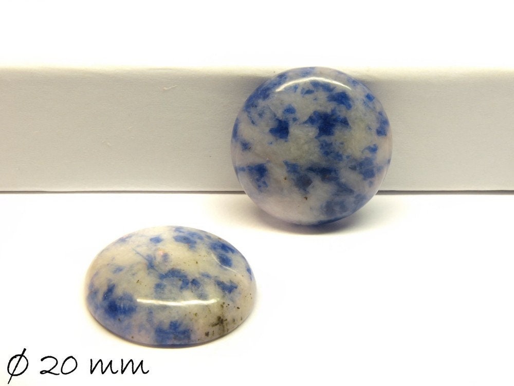 2 Stück Cabochons, Midnight Blue Sodalith, 20 mm