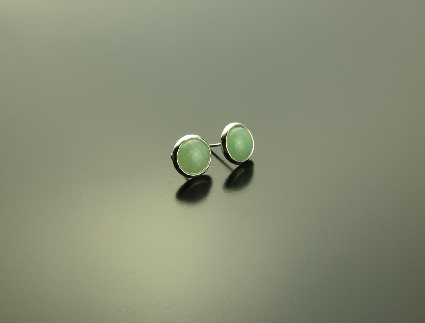 Ohrstecker grüner Aventurin Edelstein silber