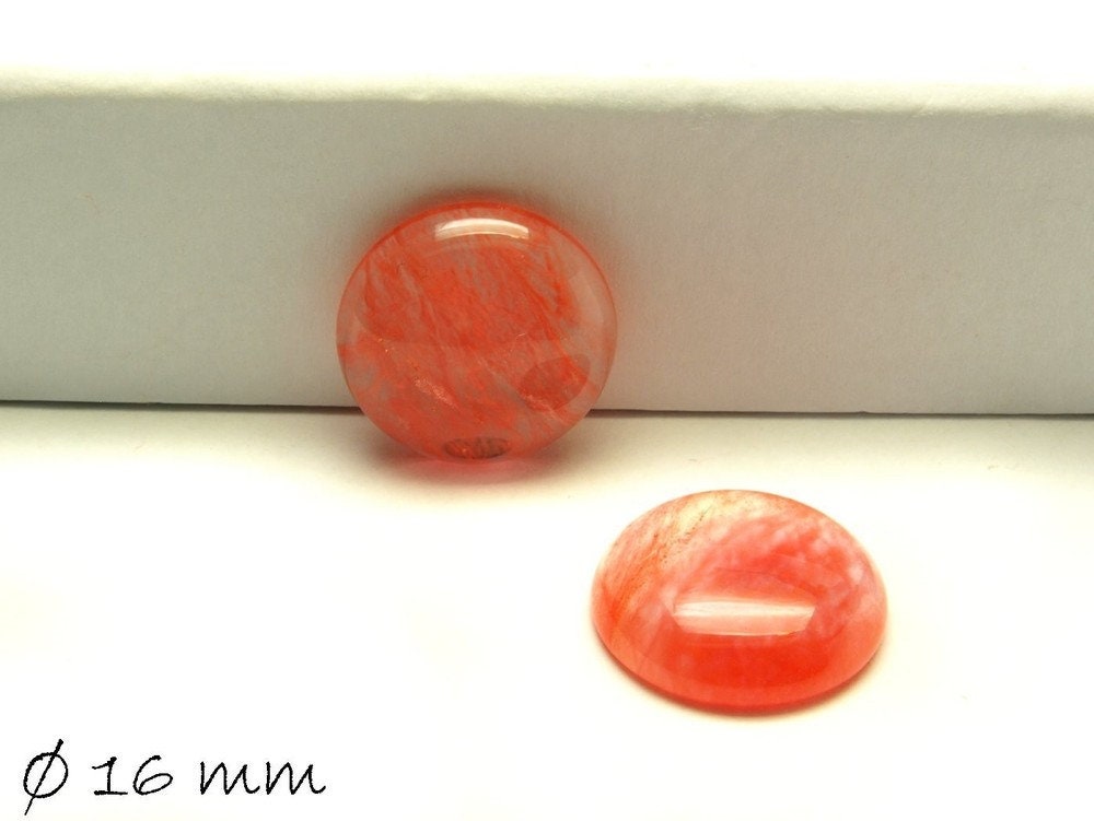 2 Stück Cabochons, Kirschquarz, 16 mm