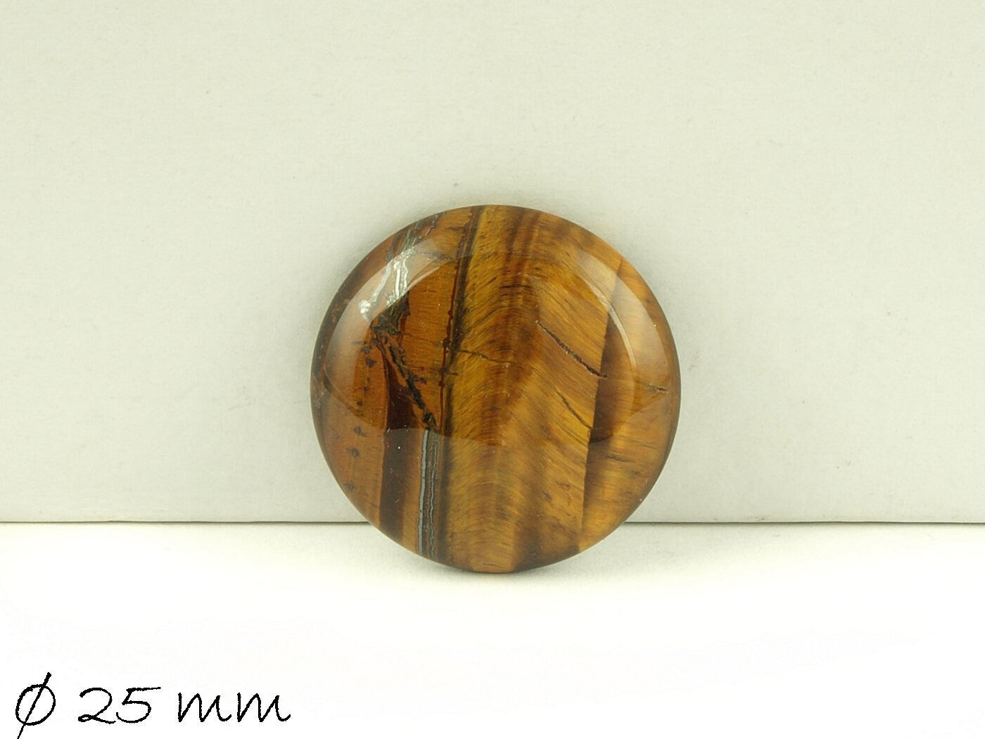 1 Stück Edelstein Cabochon, Tigerauge, Ø 25 mm