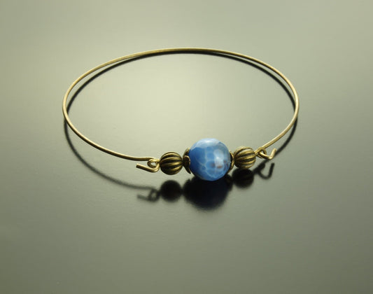 Armreif blauer Achat Edelstein bronze Armband