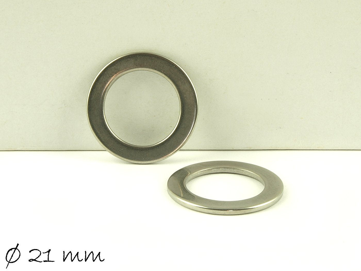 6 Stück Verbinder Stempel Plättchen Donut Edelstahl Ø 21 mm silbern Ring