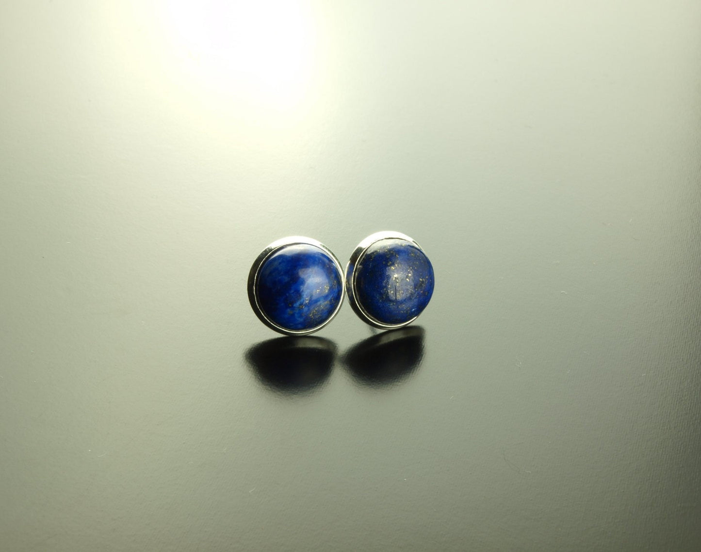 Ohrstecker Lapislazuli Edelstein Ohrringe blau Stecker silbern