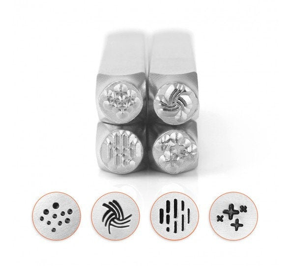 4 Design Stempel Set Texturstempel Impressart