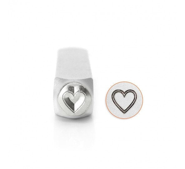 1 Design Stempel Herz (outlined heart) Schlagstempel Punze 6 mm