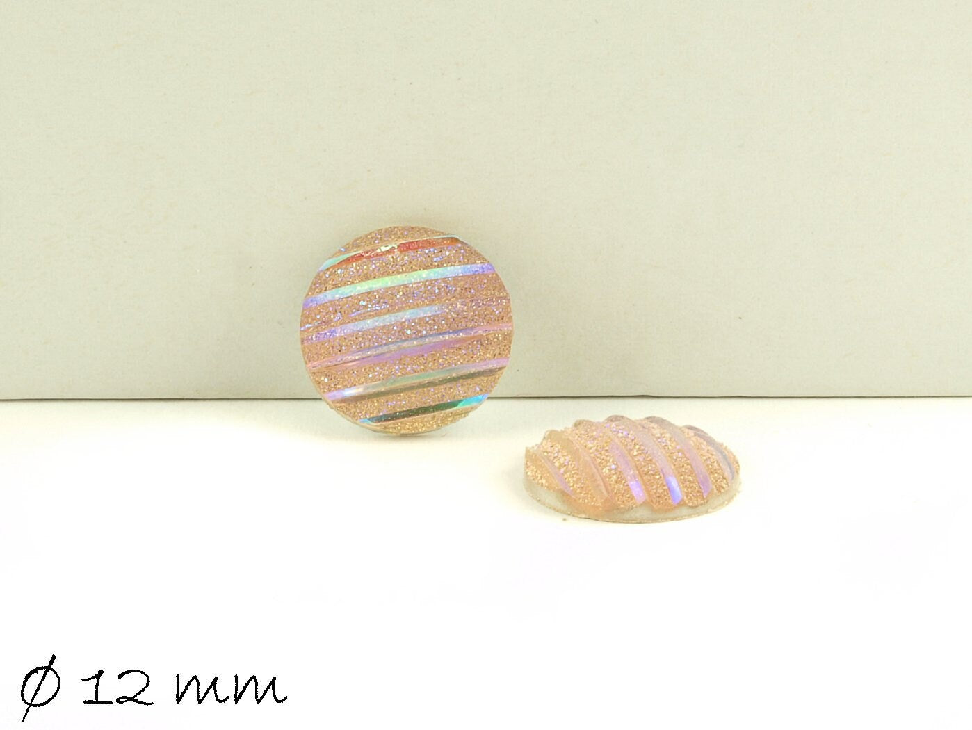 10 runde Resin Cabochons Regenbogen, Polarlicht, Ø 12 mm