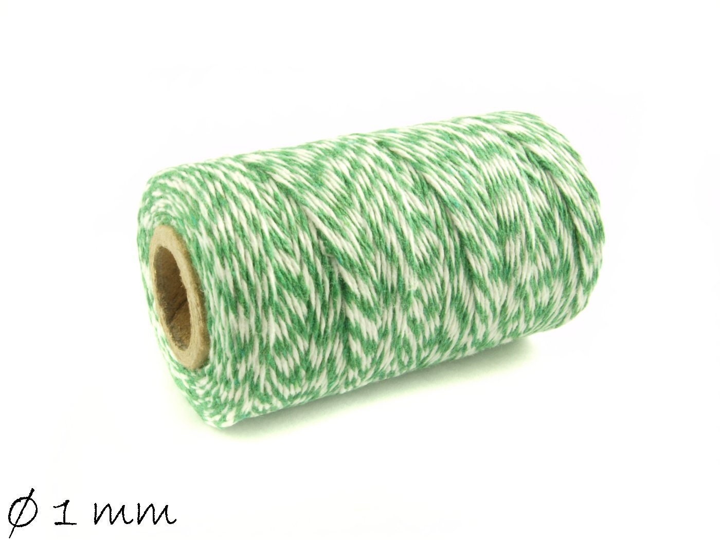 0,05EUR/m - 100 m Baker's Twine, grün-weiß Ø 1 mm