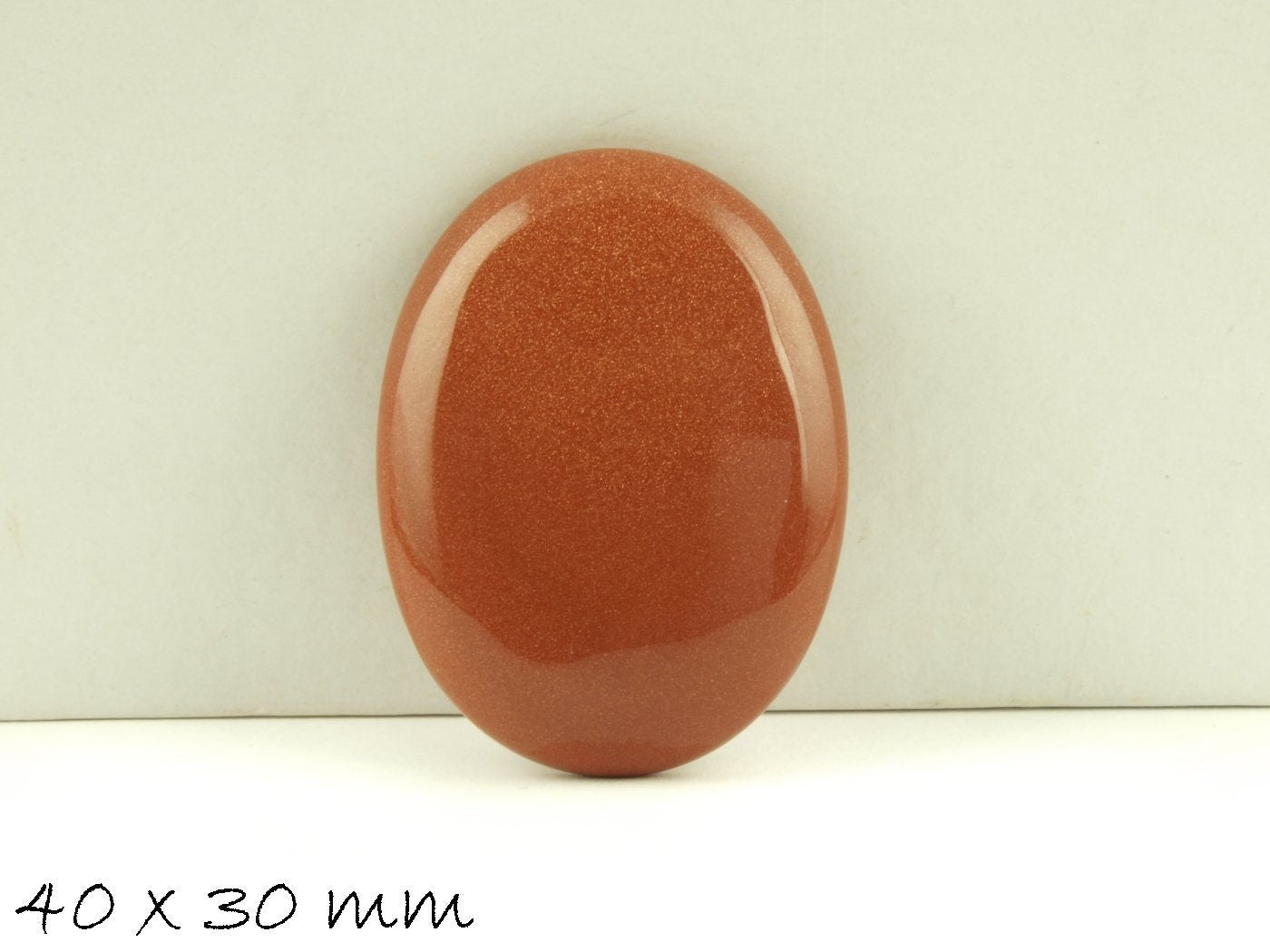 1 Stück Glascabochon, Goldfluss, oval 40 x 30 mm