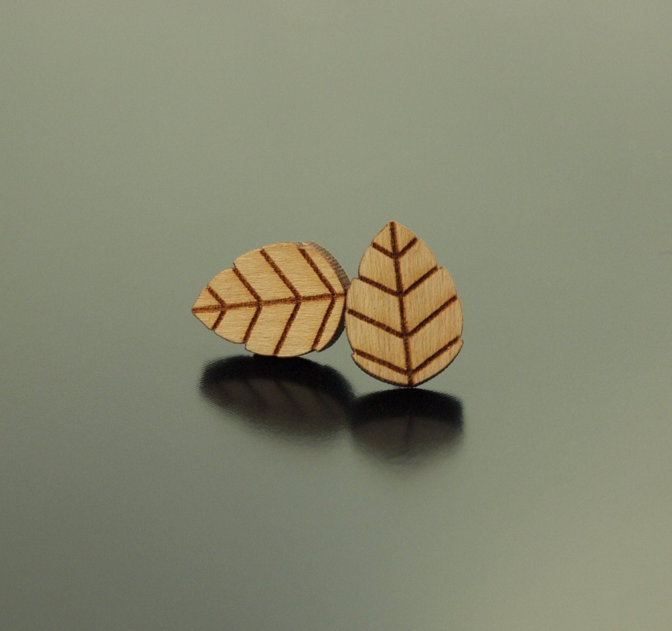 Ohrstecker Blatt Baum Holz Ohrringe Stecker