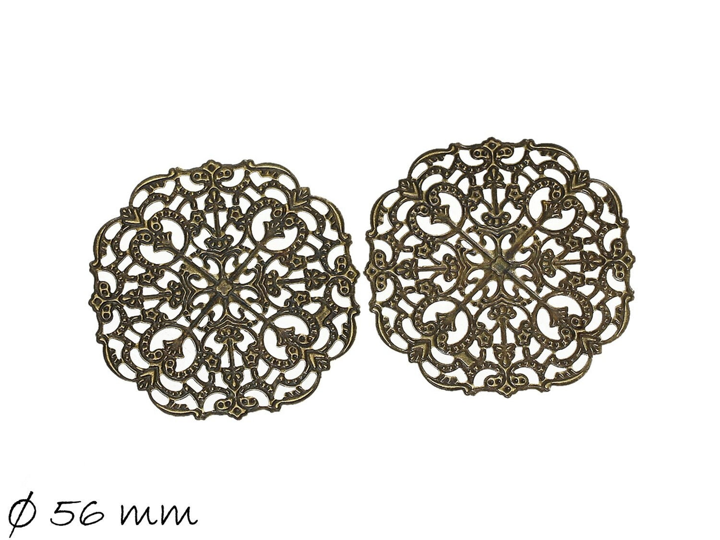 4 Stück große Ornamente in bronze Ø 56 mm