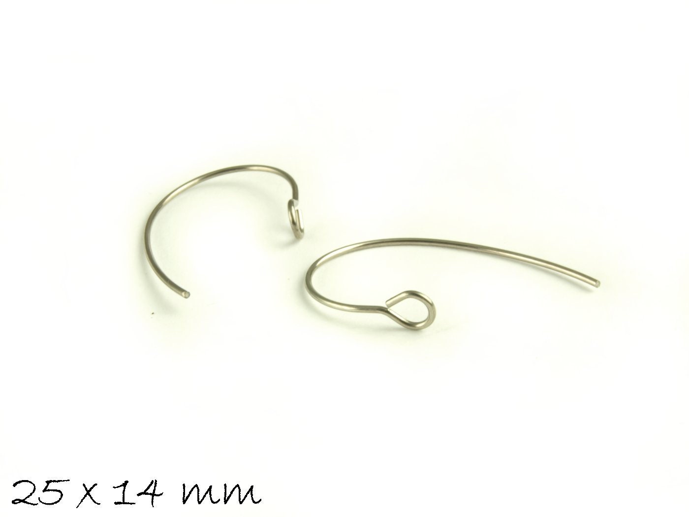 10 Stück Ohrhaken Edelstahl silbern, 25 x 14 mm Creole Ohrringe
