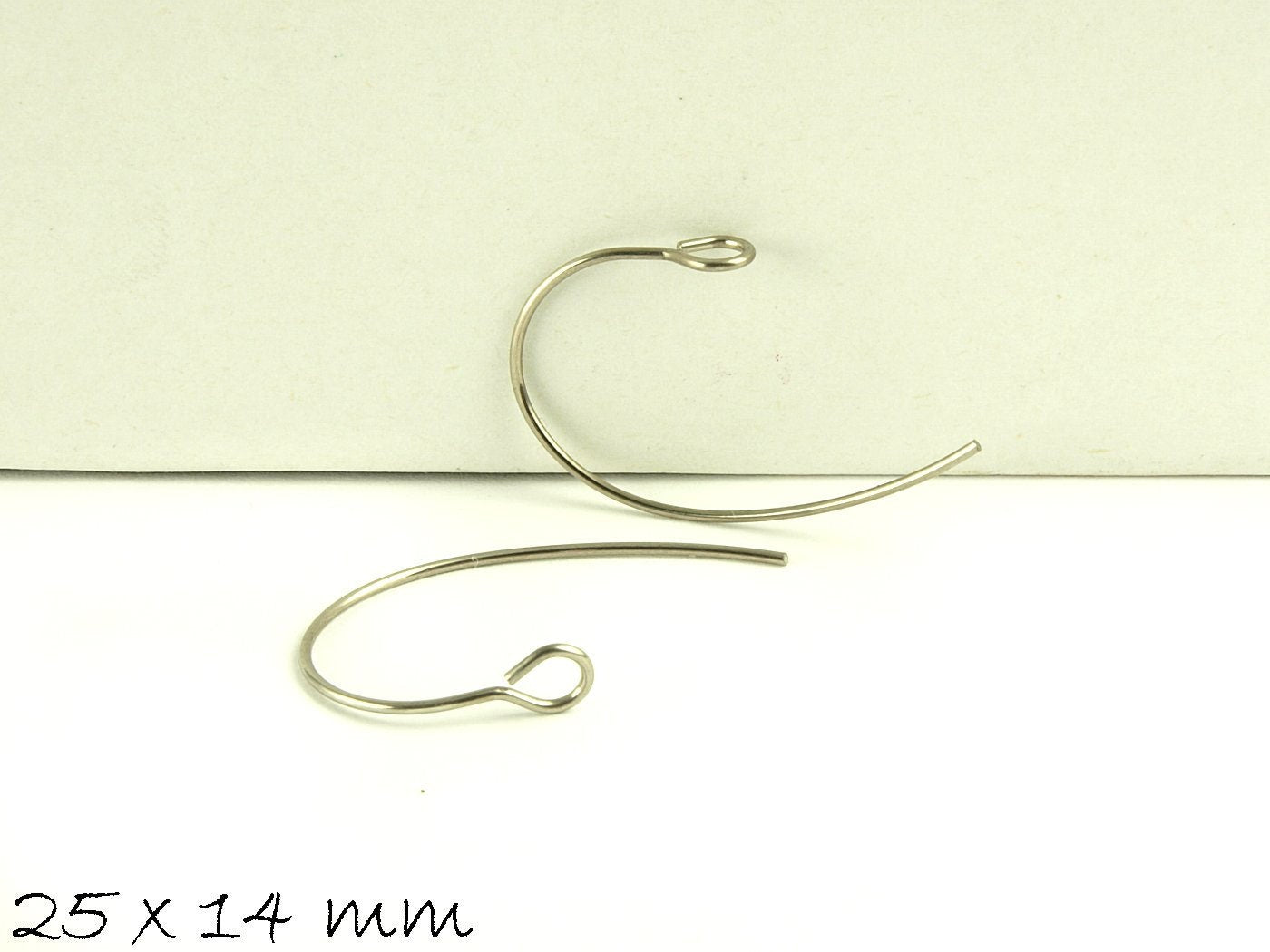 10 Stück Ohrhaken Edelstahl silbern, 25 x 14 mm Creole Ohrringe
