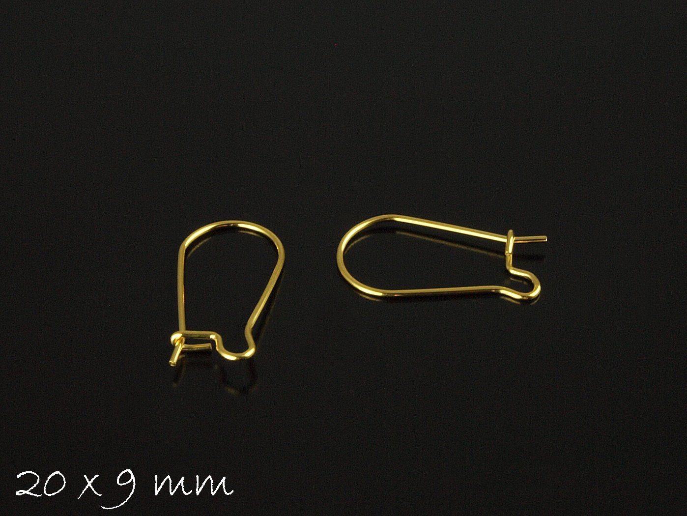 10 Stück Kidney Ohrhaken Edelstahl gold, 20 x 9 mm Creole Ohrringe