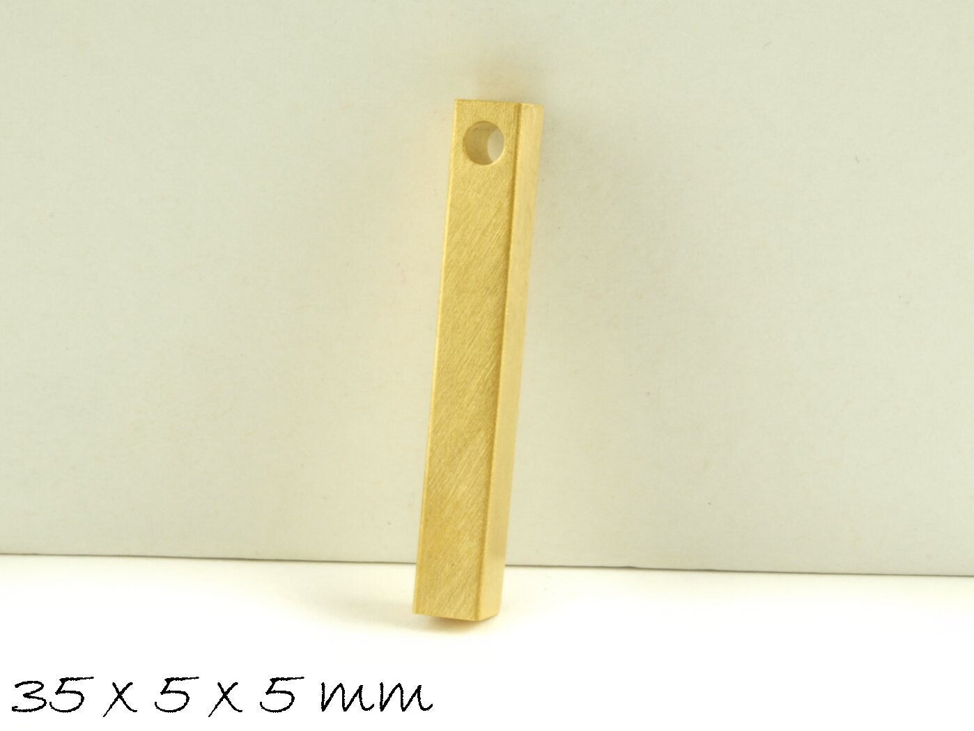1 Stück Barren Barrel, Edelstahl in gold, 35 x 5 x 5 mm, Anhänger zum Stempeln