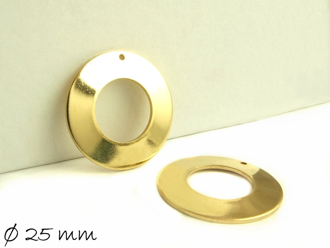 4 massive Messing Stempel Plättchen Donut Ø 25 mm von Impressart