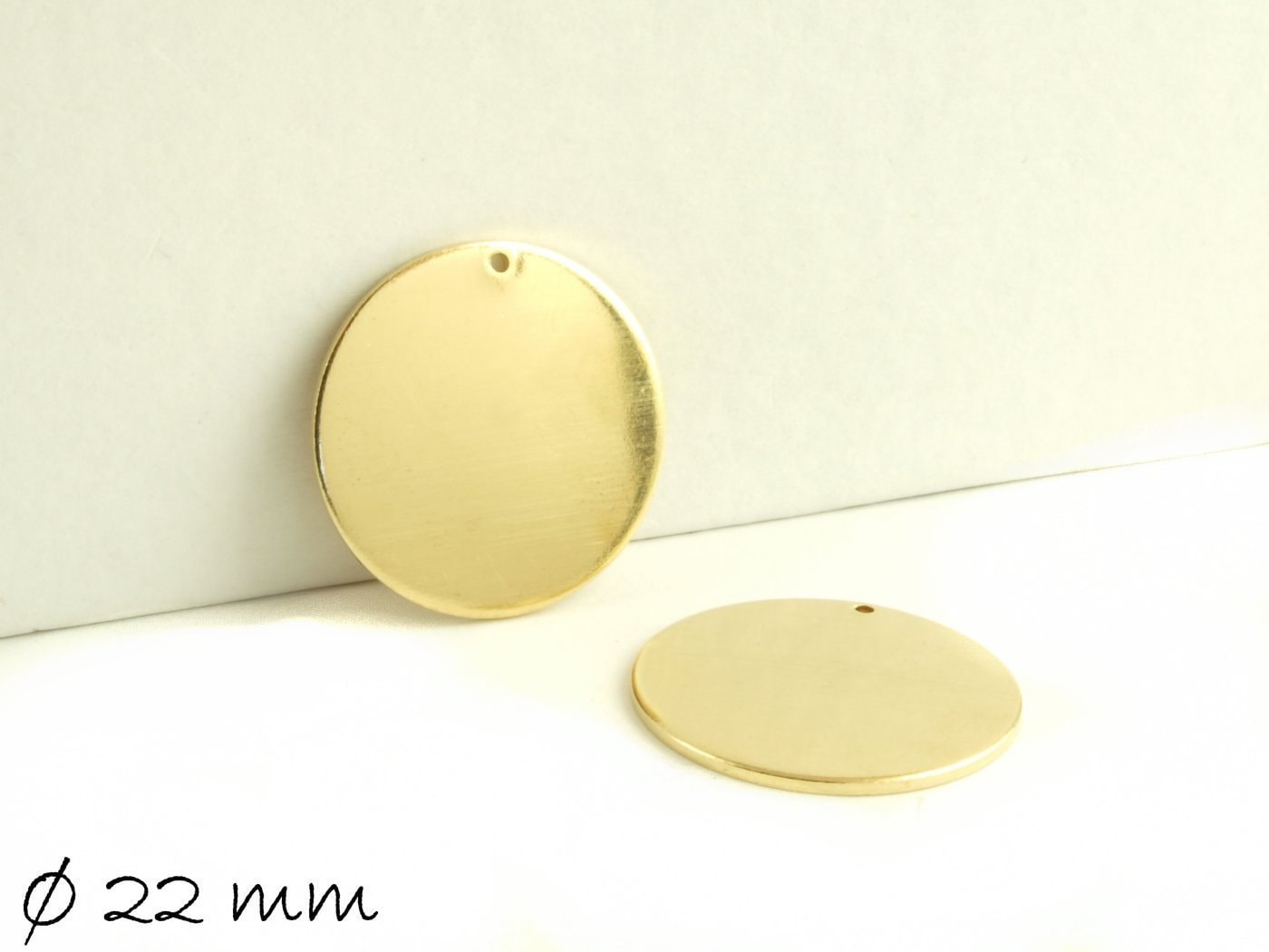4 Stück Stück runde Messing Stempel Plättchen Ø 22 mm