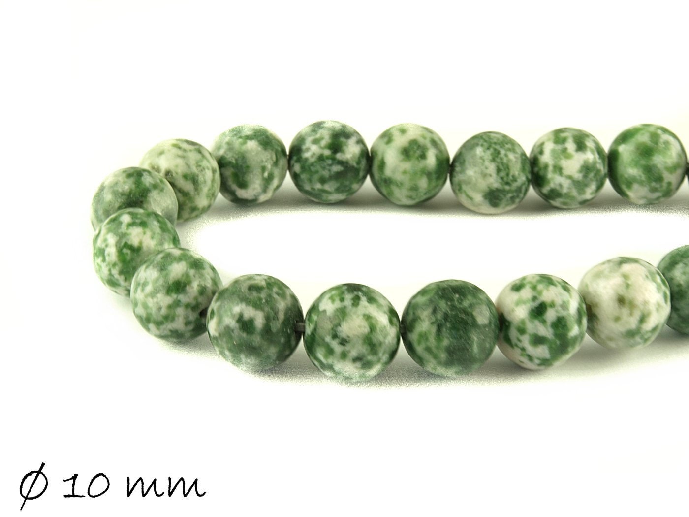 10 Stück Edelstein Perlen Baumachat, Ø 10 mm