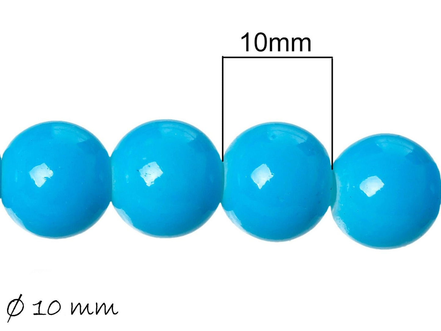 10 Stück Kristallglas-Perlen, hellblau, 10 mm