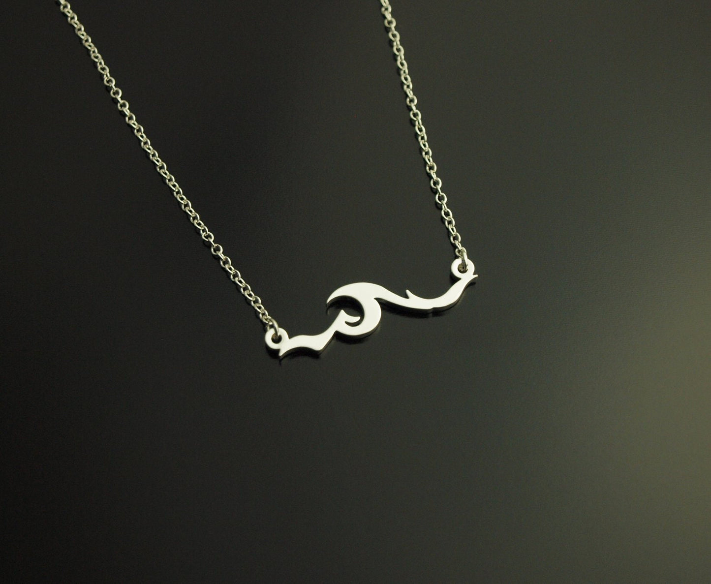 Kette Welle Wasser Anhänger silbern