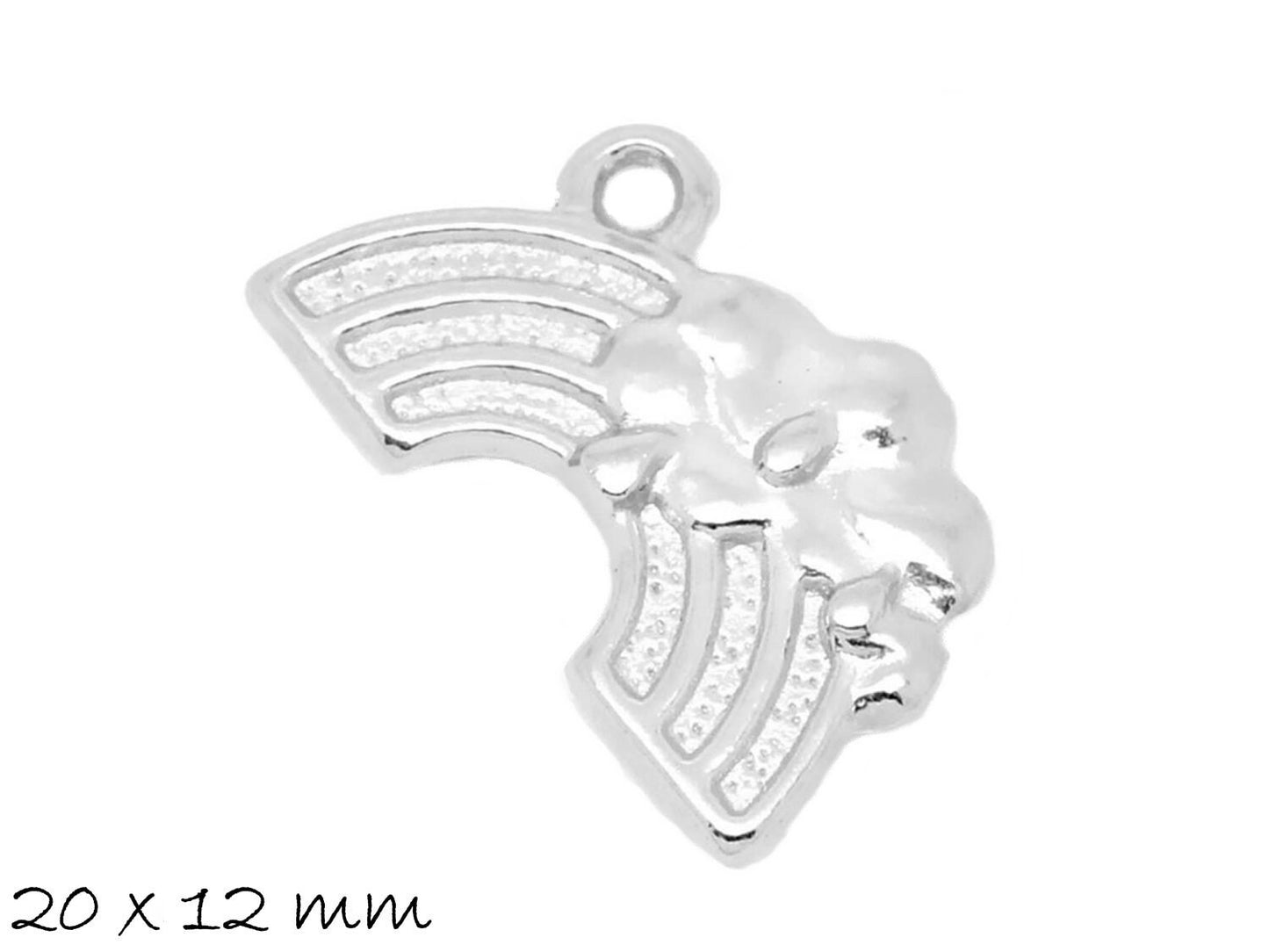 6 Stück Anhänger Regenbogen 20 x 12 mm silber