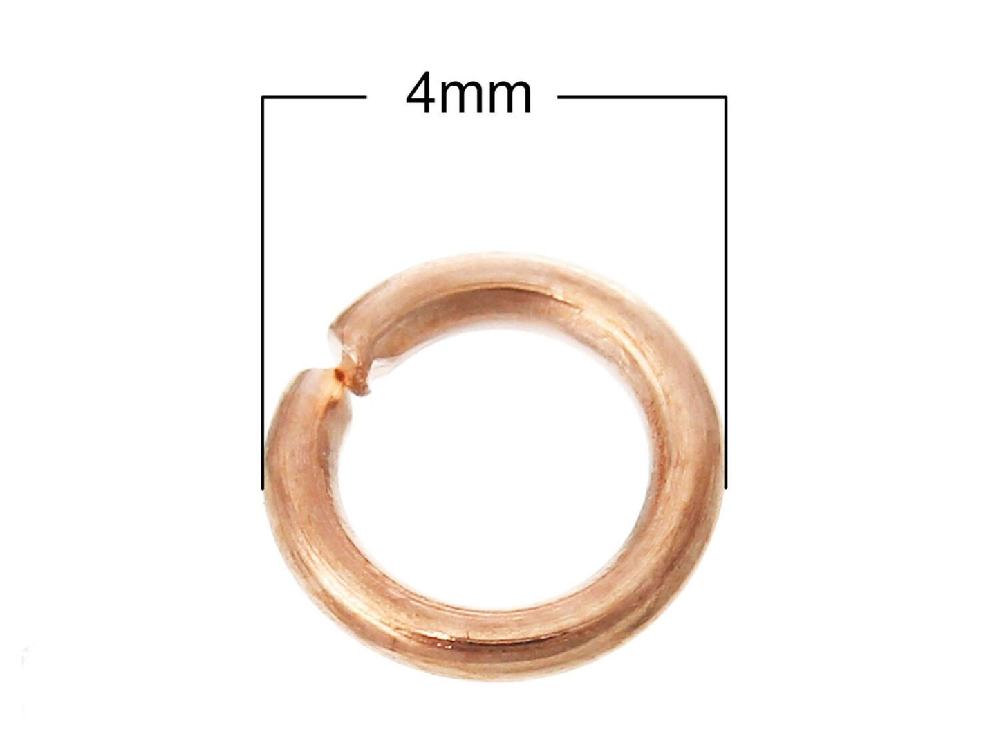 100 Stück Biegeringe (Spaltringe), rose gold, 4 mm