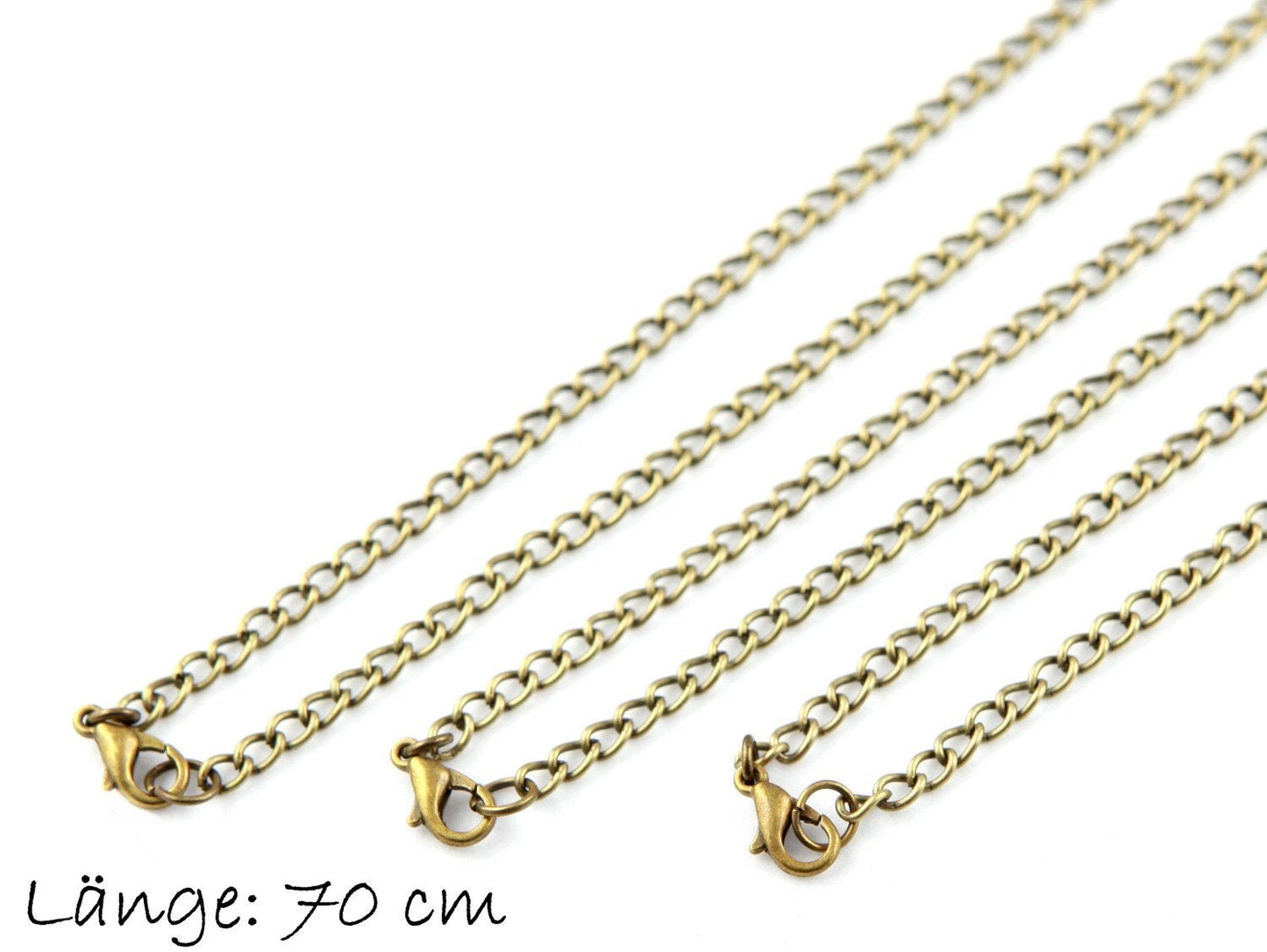 1 Stück Fertige Gliederkette in bronze, 4 x 3 mm. 70 cm lang