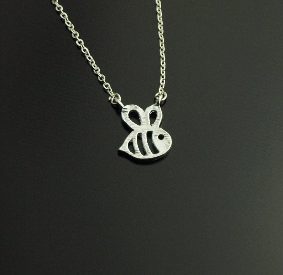 Kette Biene Anhänger silbern